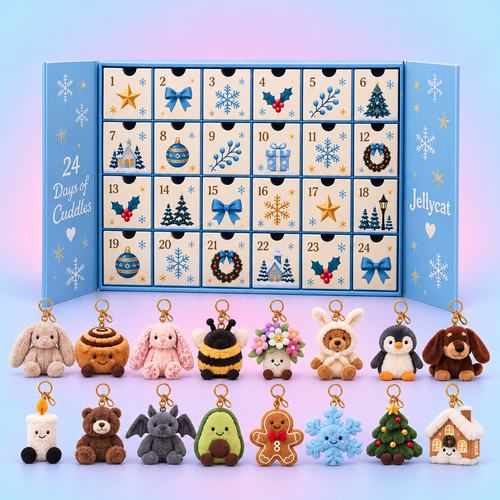Soft plush surprises from the pastel advent calendar